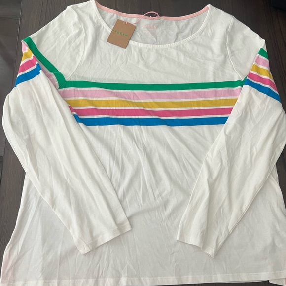 NWT Boden White and Pink Striped Top - US 20/22 - Picture 2 of 12
